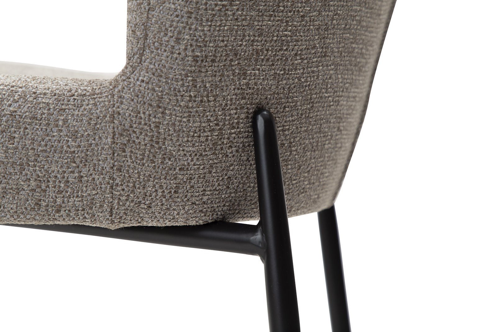 Glam barstol Tekstil Bouclé Pebble Earth med sorte ben