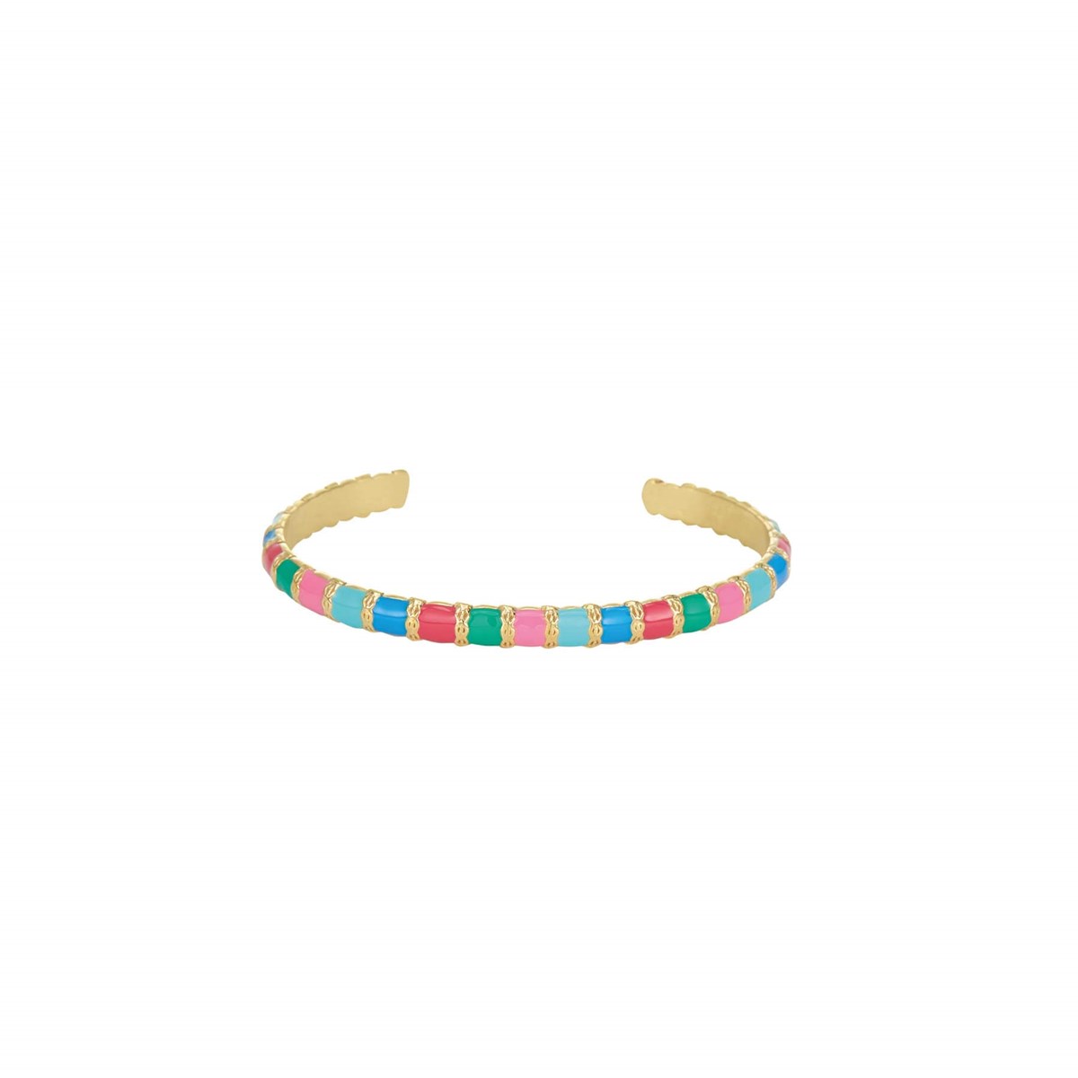 Jonc Mona multicolore acier doré or
