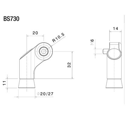 Support Rétroviseur Rizoma adaptateur rétroviseur BS730B - Noir