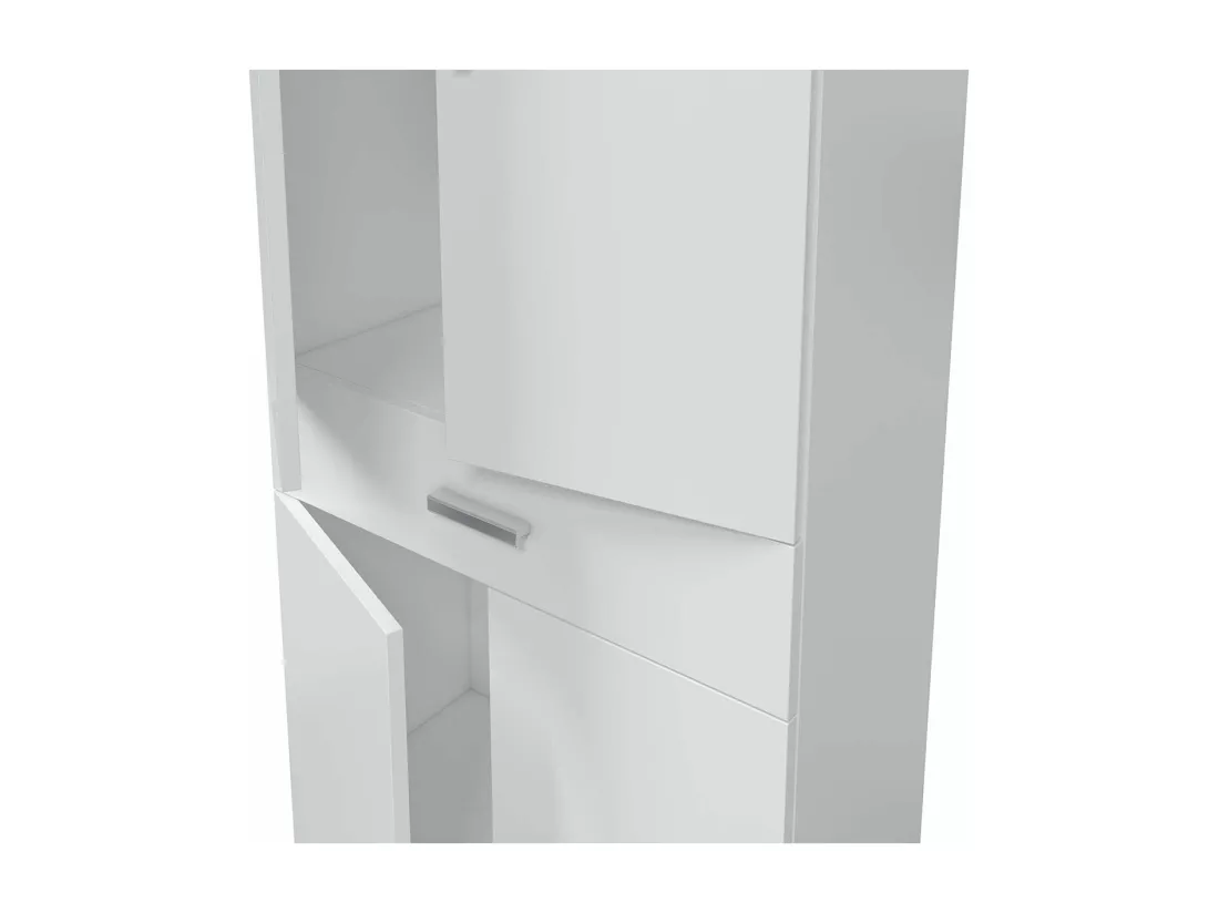 Colonne 4 portes et 1 tiroir blanc brillant L60 cm
