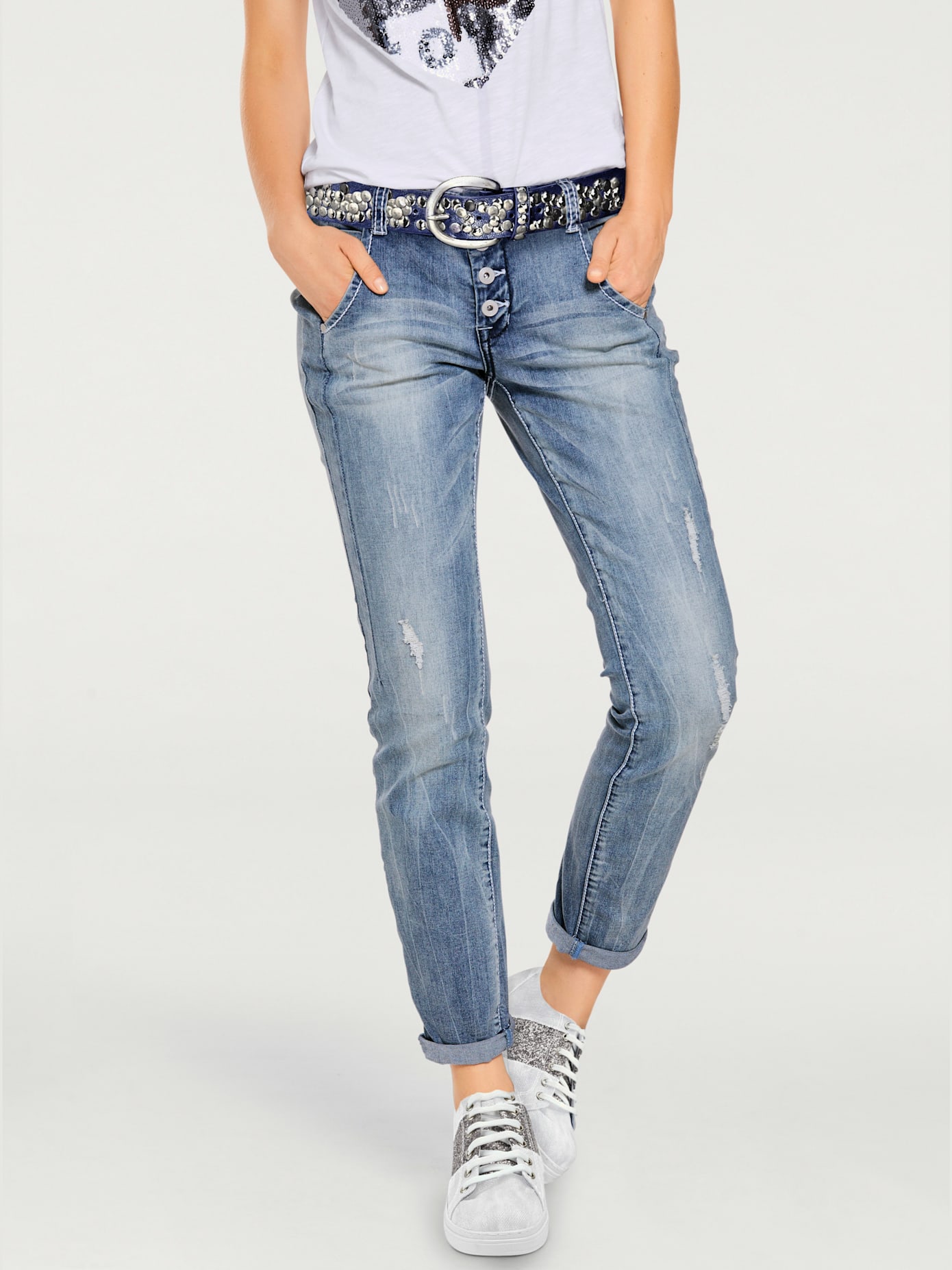 Jeans boyfriend coupe droite