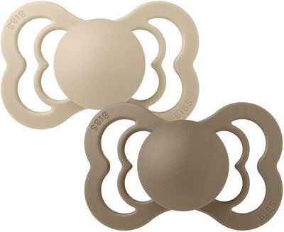 BIBS Supreme Smokk 2-pack Lateks Str 2, Vanilla/Dark Oak