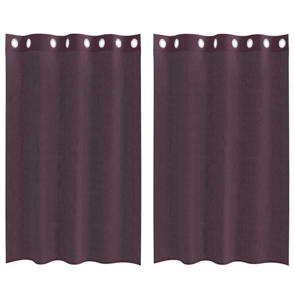 vidaXL Cortinas de Voile com Ilhós 2 Peças Roxo 140x175 cm - 408533025