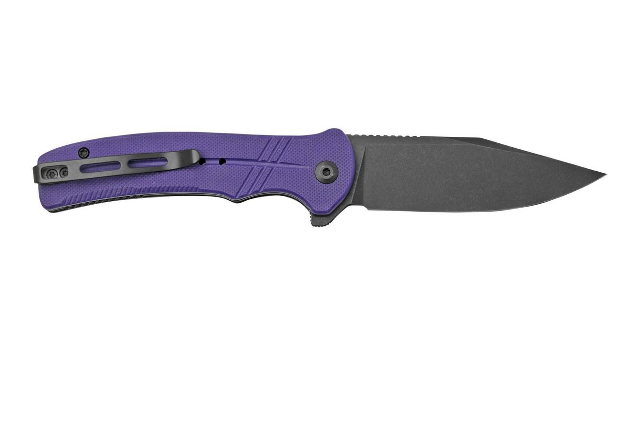 Civivi Cogent C20038D-2 Blackwashed Plain Edge, Purple G10 zakmes