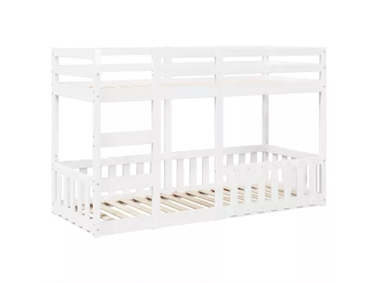 Lit superposé Blanc 75x190 cm Bois de pin massif