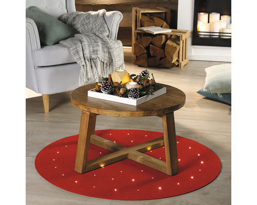 LED kerstboomtapijt, rood, Ø 100 cm