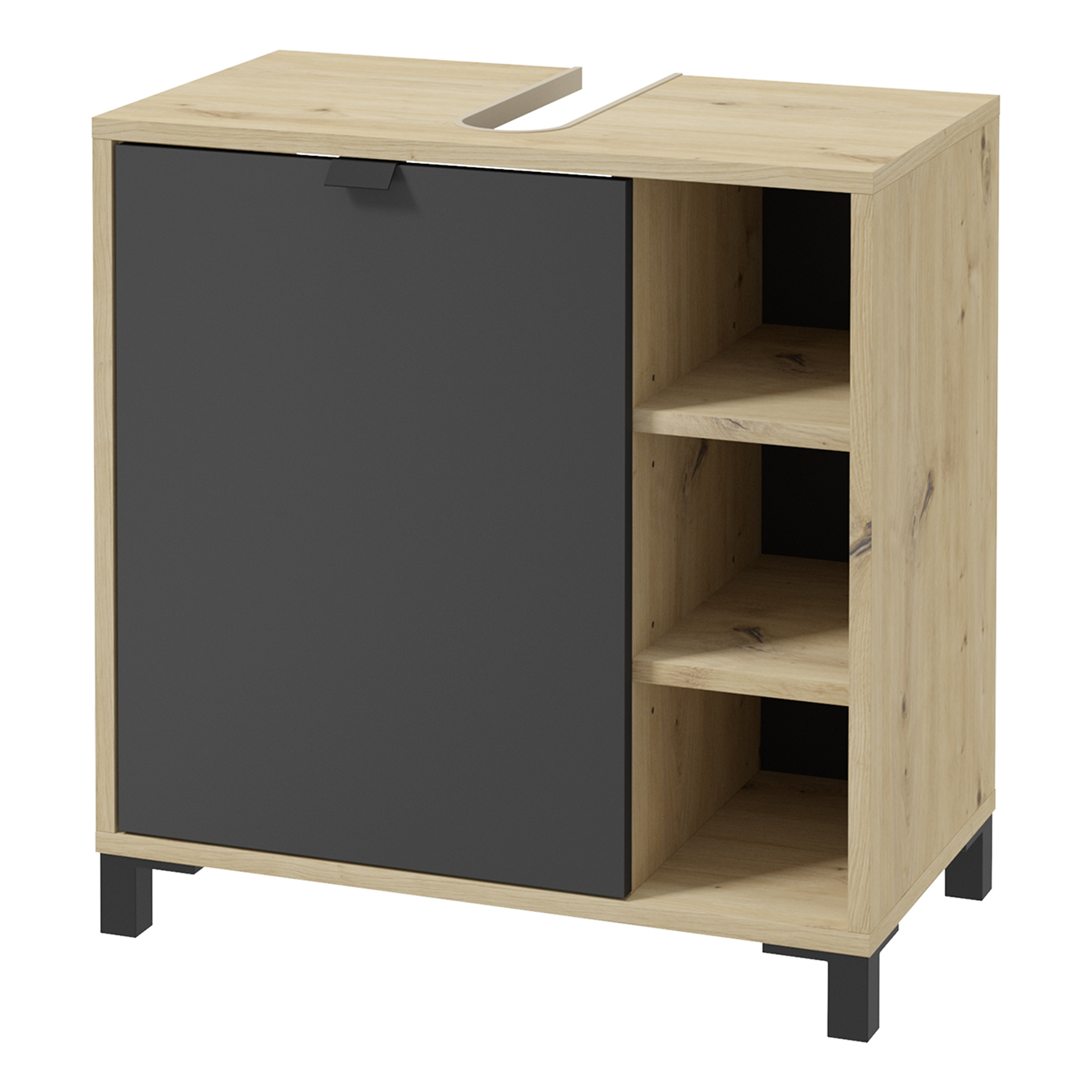 Waschbeckenunterschrank - Artisan Eiche - anthrazit - 60 cm breit