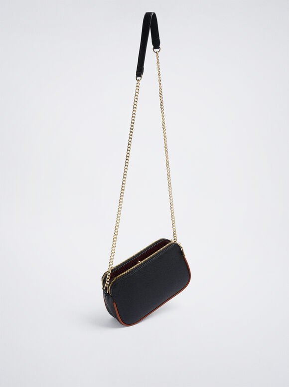 Bolsa transversal de couro - Multicolorida
