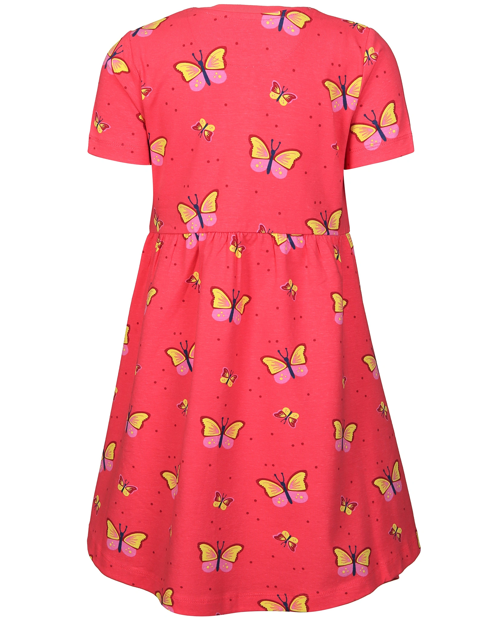 Kurzarm-Kleid BUNTER SCHMETTERLING in koralle