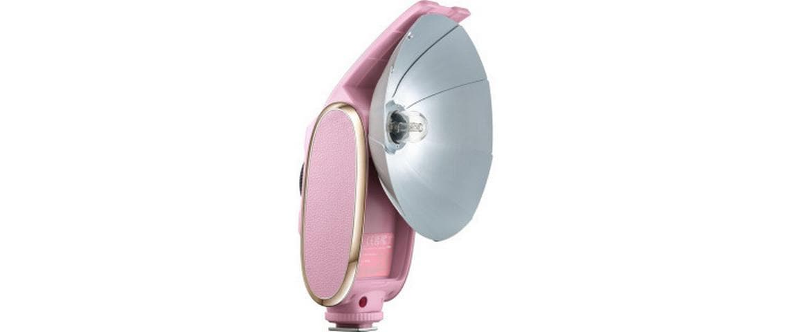 Blitzgerät Lux Senior Retro Blitz Pink<br>Externes Retro Blitzgerät mit integriertem Akku und Universalkompatibilität
