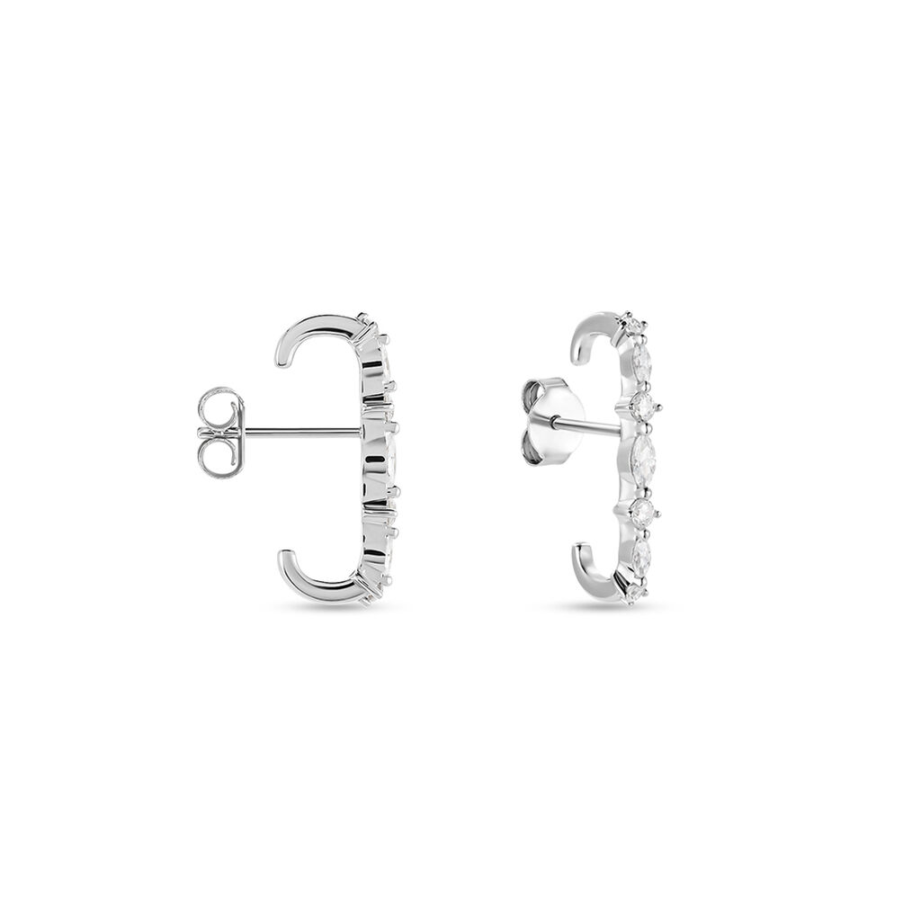 Boucles D'oreilles Puces Winter Sweetness Argent Blanc Oxyde