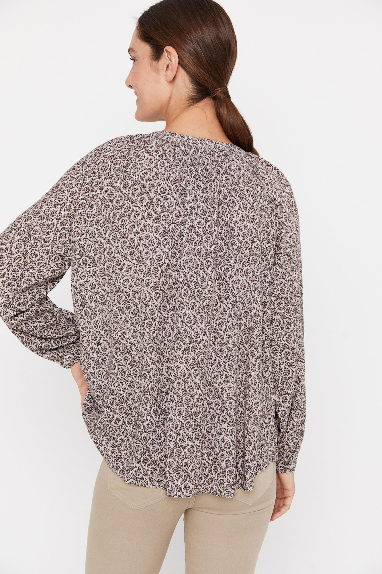 Camisa fluida - Estampa branca