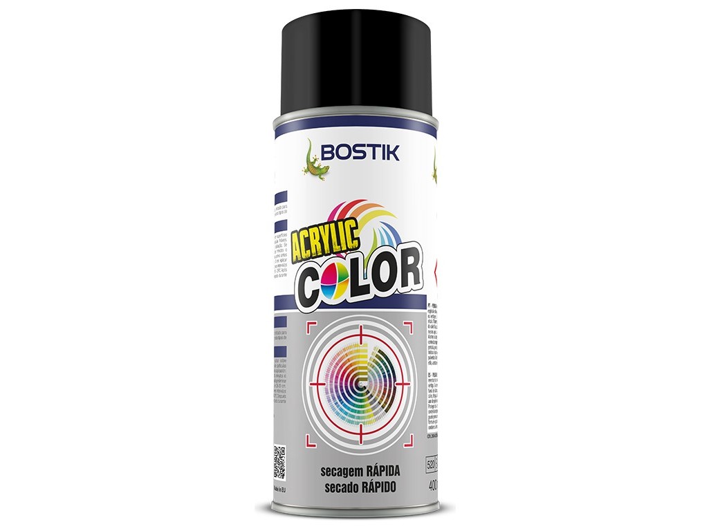 SPRAY ACRYLIC BOSTIK PRETO OPACO MATE 400ML