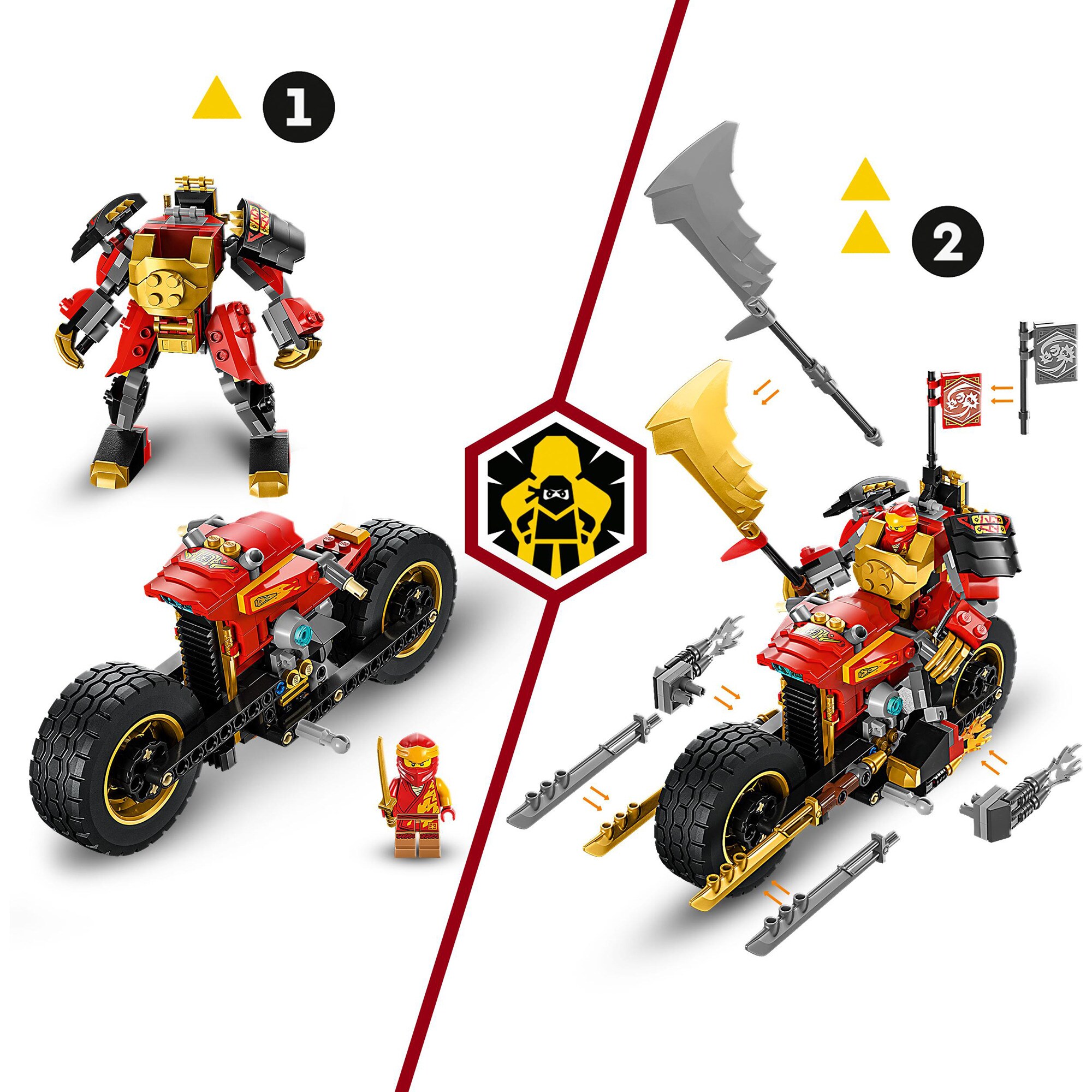 LEGO Konstruktionsspielzeug Ninjago Kais Mech-Bike EVO