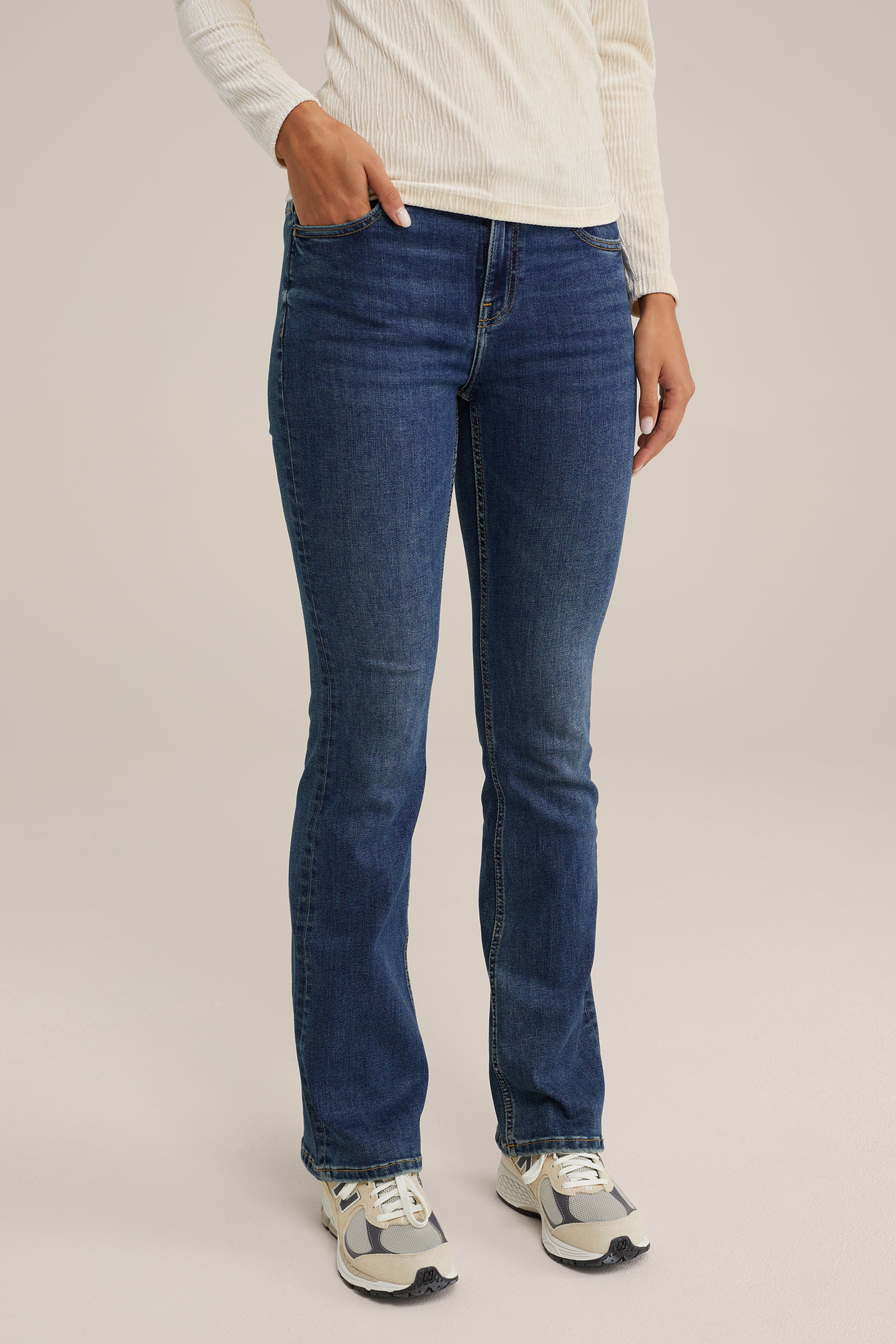 mid rise bootcut jeans met superstretch Blue Ridge Donkerblauw
