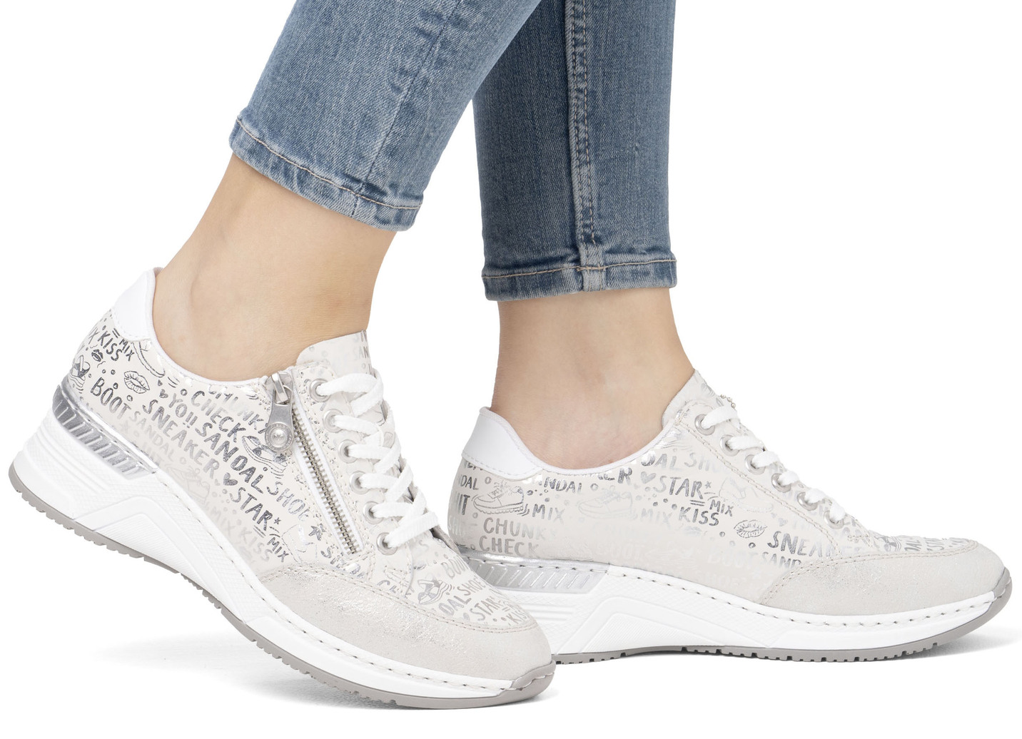 Rieker Schnür-Sneaker aus bedrucktem Synthetikmaterial