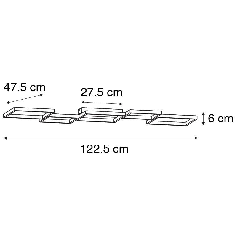 Plafondlamp zwart incl. LED 3 staps dimbaar 5-lichts - Lejo