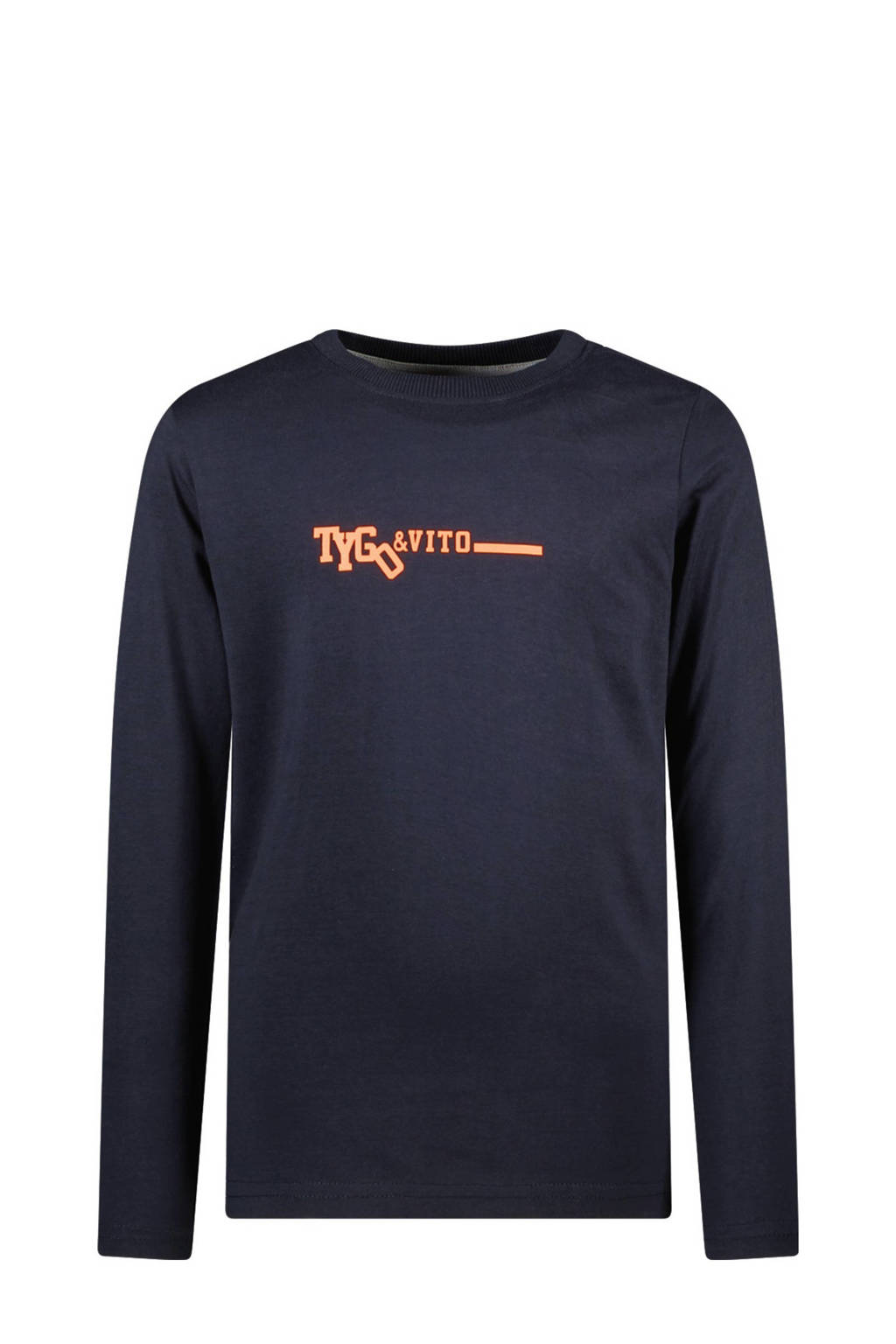 TYGO & vito longsleeve Mees met tekst donkerblauw