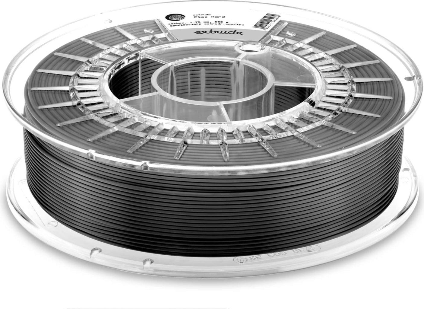 Extrudr  TPU hard CF Schwarz, 1,75 mm / 500 g    Flexibles Material mit Carbon Verstärkung
