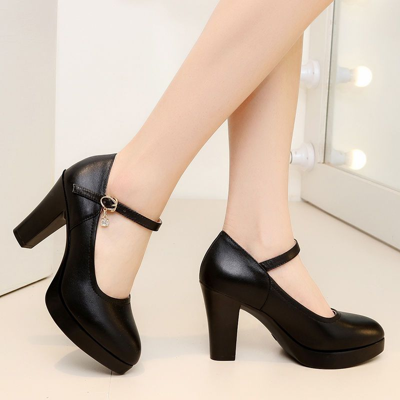 Freesia - Enkelband Platform Blokhak Pumps