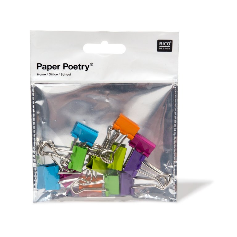 Paper Poetry Foldback-Klammern, bunt