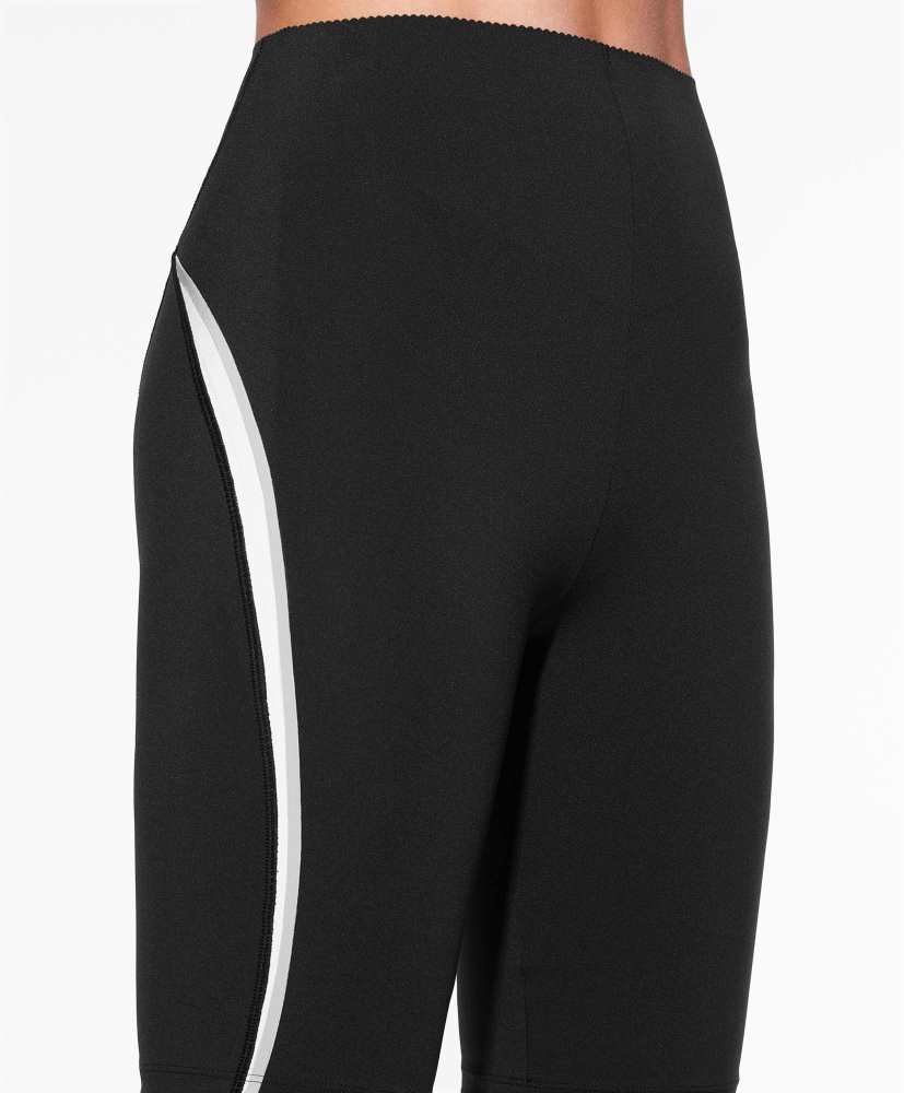 Calça legging de ciclismo com compressão e modelagem que levanta a cintura, 20 cm