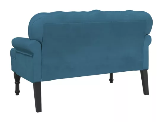 Banc avec dossier bleu 119,5x64,5x75 cm velours