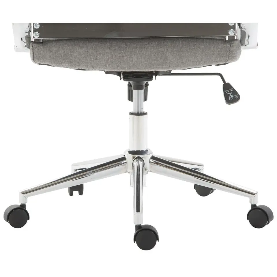 CLP Bureaustoel Kolumbus chroom Frame - Stof - grijs