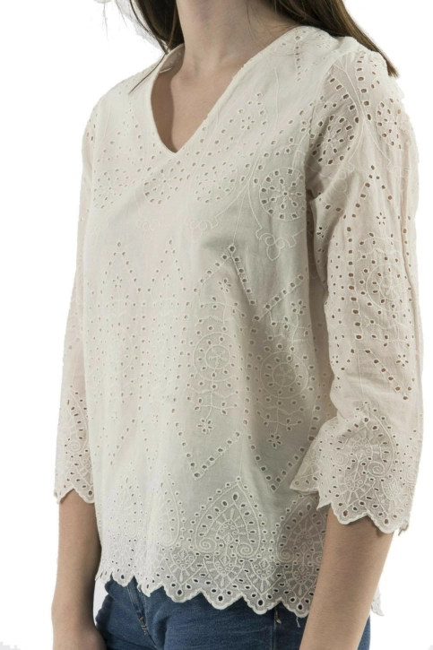 tee shirt manches longues Veromoda 10210610 ebba blanc