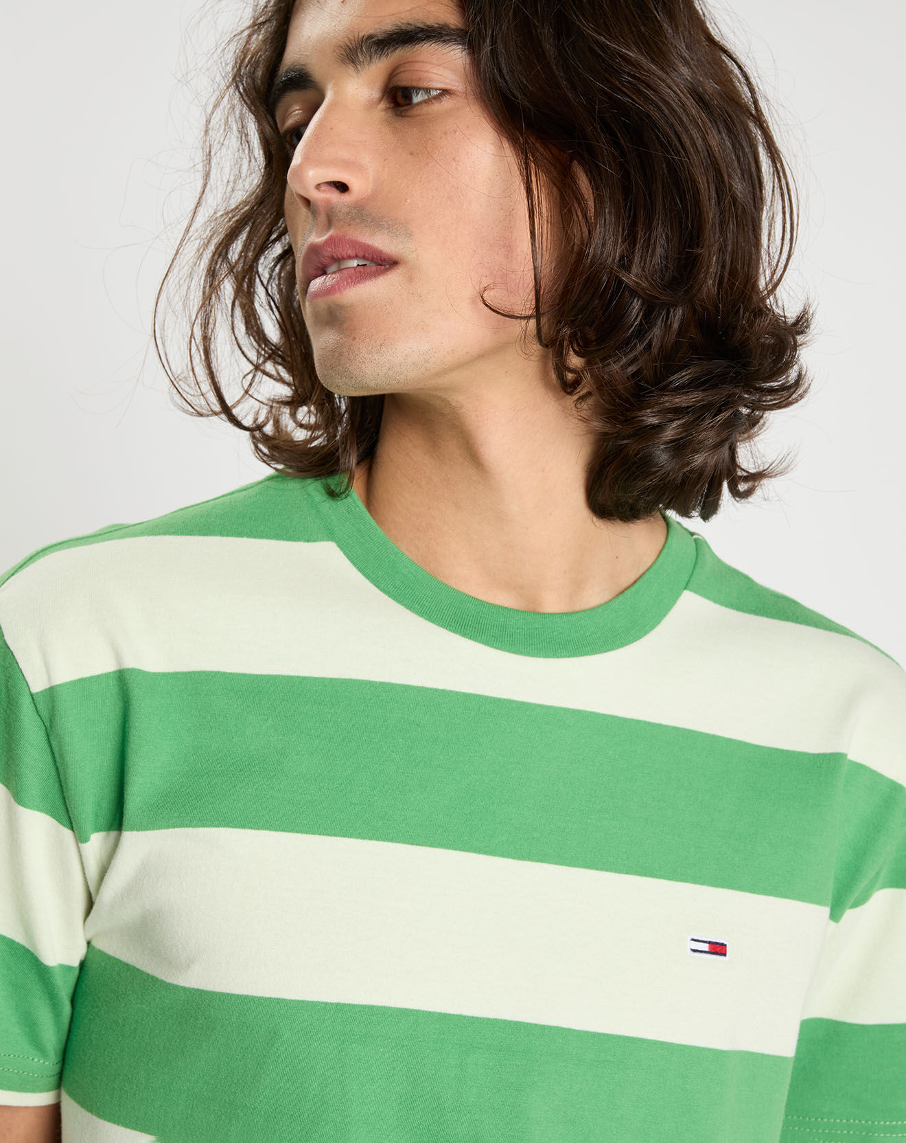 Tommy Jeans T-Shirt Tonal rayé blanc/vert