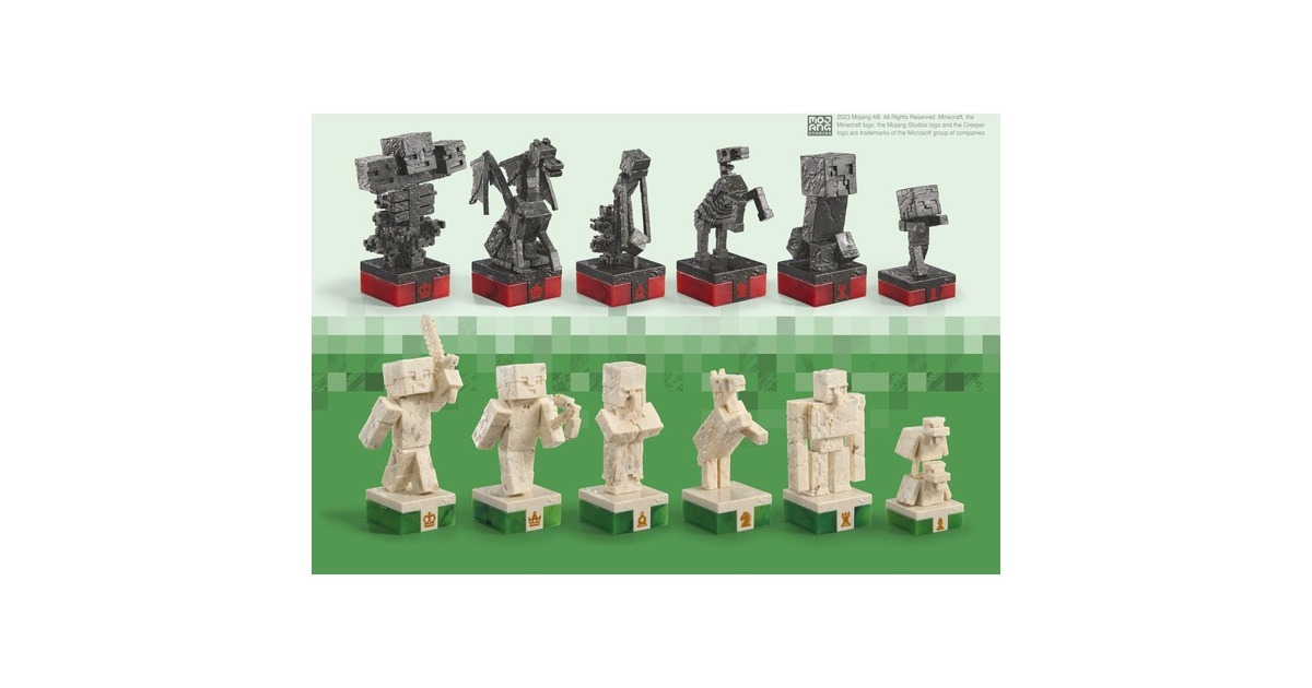 Noble CollectionMinecraft Chess Set: Overworld Heroes vs. Hostile Mobs Bordspel  (2 spelers, 60 minuten, Vanaf 8 jaar)
