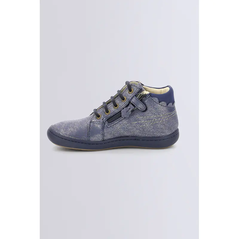 KICKPINNS MARINE METALLISE (28-36) BOTTINES Cuir Fille