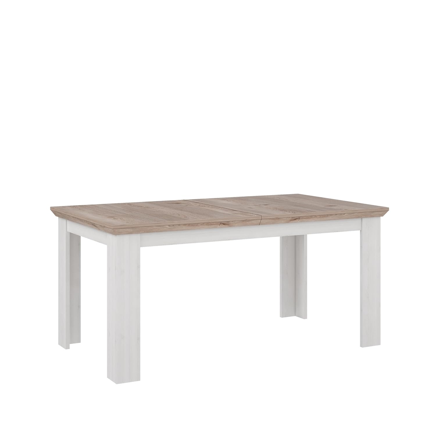 möbelando Kulissentisch >ILOPPA< ausziehbar 206,6, Schnee/Nelson Eiche Dekor - 160/206,6x75x90cm BxHxT