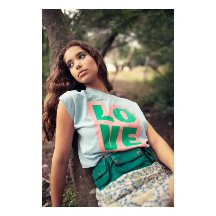 Sisters Department T-shirt Francesca Coton et Lin | Bleu ciel