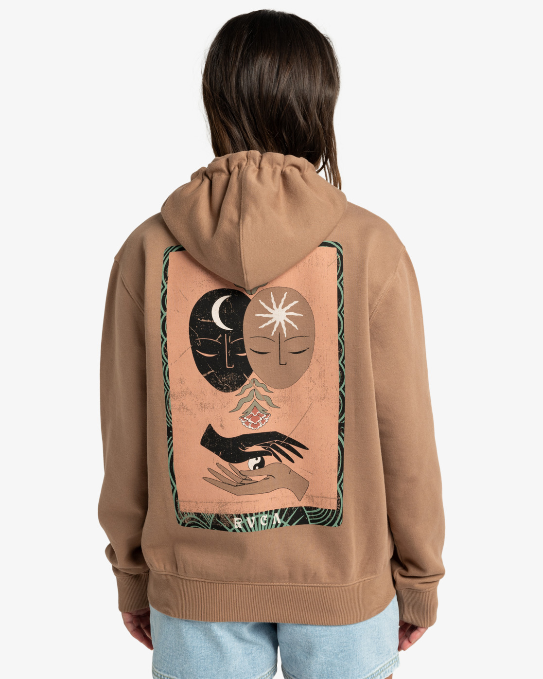 Rvca Moon And Stars Hoodie Sonora Brown