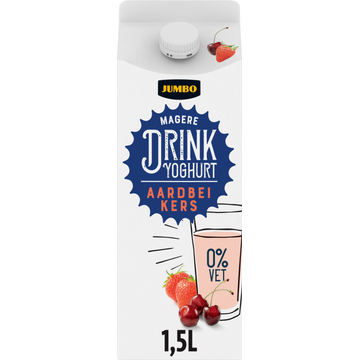 Jumbo Magere Drink Yoghurt Aardbei Kers 1,5 L
