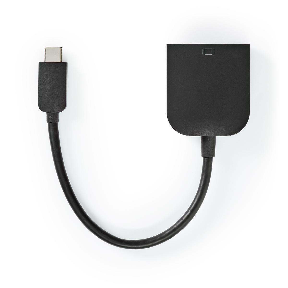 Nedis USB-C™ Adapter | USB 3.2 Gen 1 | USB-C™ Hann | VGA Hun 15p | 1920x1200 | 5 Gbps | 0.20 m | Rund | Nikkel belagt | PVC | Sort | Plastpose