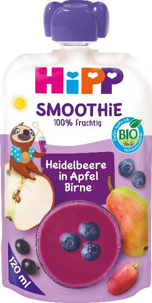 Hipp Bio Smoothie<br>120 ml, Beutel, Heidelbeere in Apfel Birne
