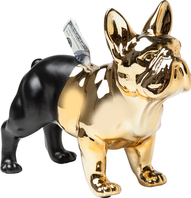 Kare Design Schmuckkasten »Spardose Bulldog Gold-Schwarz«