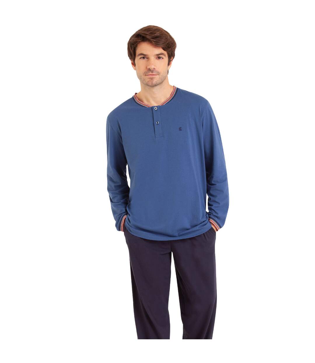 Pyjama long col T homme Jersey