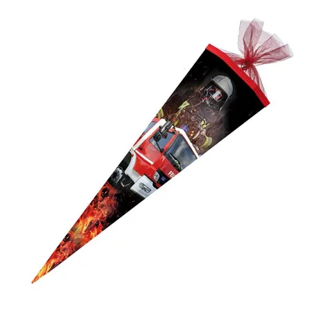 Nestler Schultüte Feuerwehr Sound, 85 cm 12-eckig, Tüll