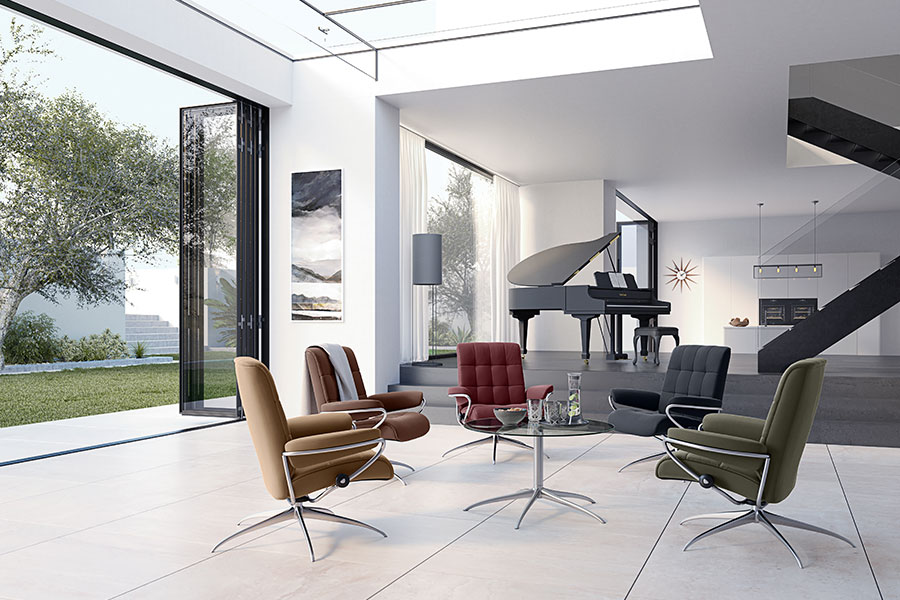 London lenestol lav Hud Paloma almond. Lav rygg. Alu understell