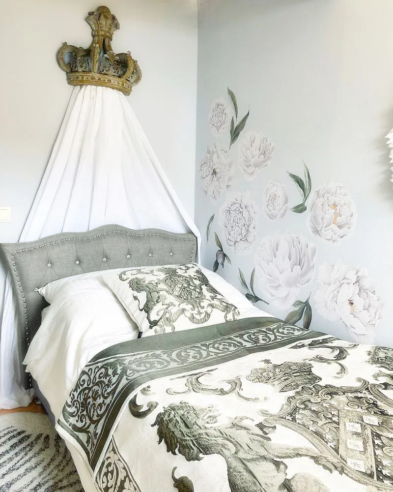 Bed met opbergruimte Stof METZ 90 x 200 cm Lichtgrijs