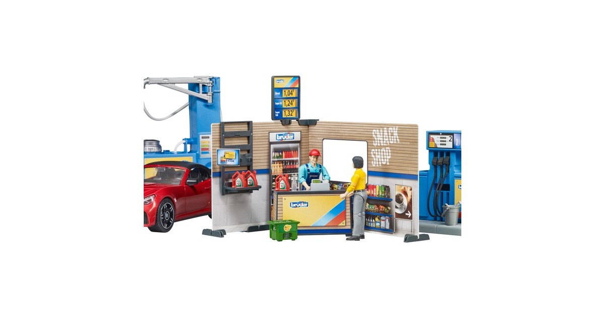 bruderbworld Tankstation en Carwash Speelfiguur  (62111)