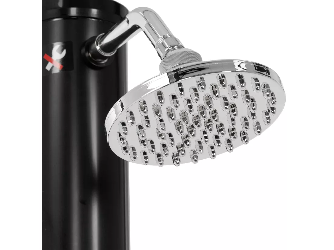 Douche solaire d'extérieur avec douche à pied et pomme de douche noir 20 litres