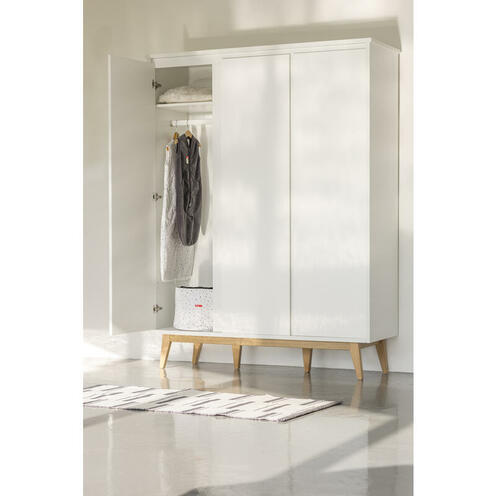 Chambre TRIO Lit 120x60 + Commode + Armoire 3P PURE White - PERICLES