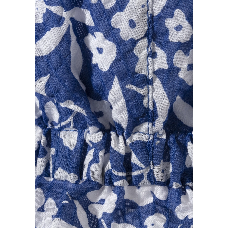 Sterntaler Schirmmütze mit Nackenschutz Blumen blau