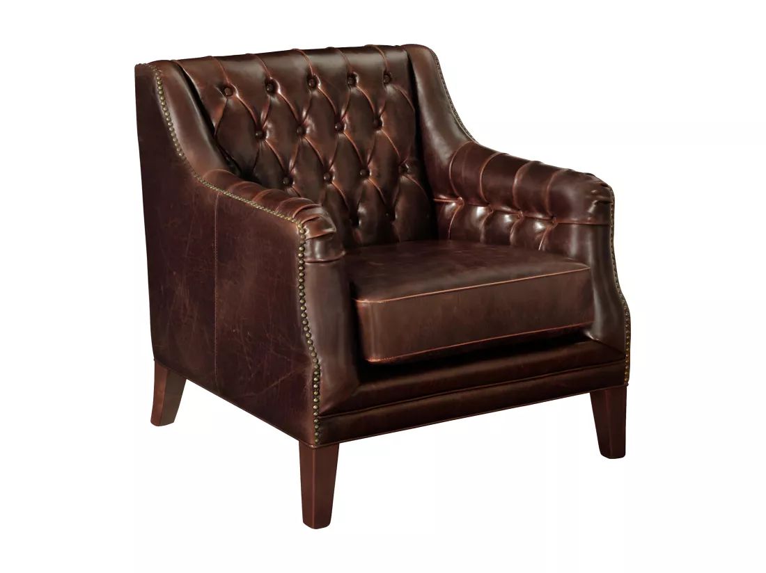 Canapé 3 places et 2 fauteuils en cuir COLBERT - Marron