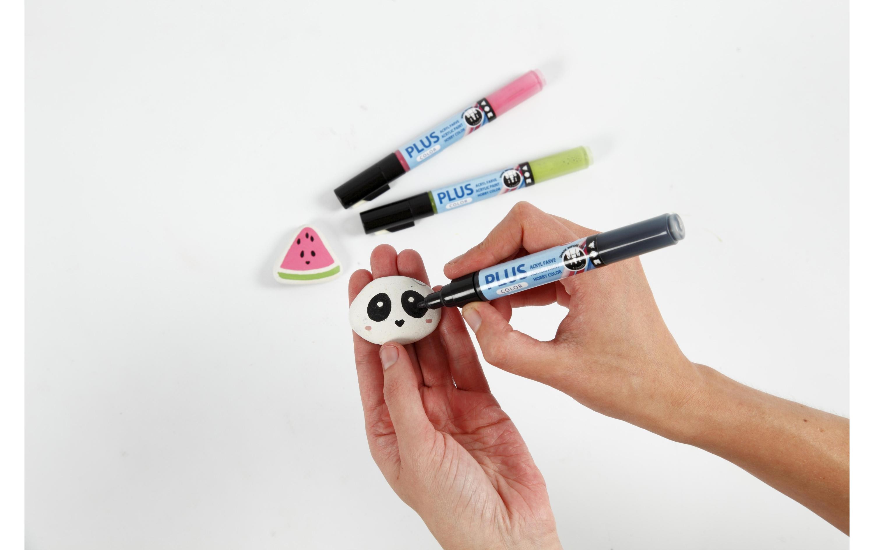 Acrylmarker Plus Color 3er Set, Schwarz; Weiss; GrauAcrylstifte für Z. B. Steine anmalen