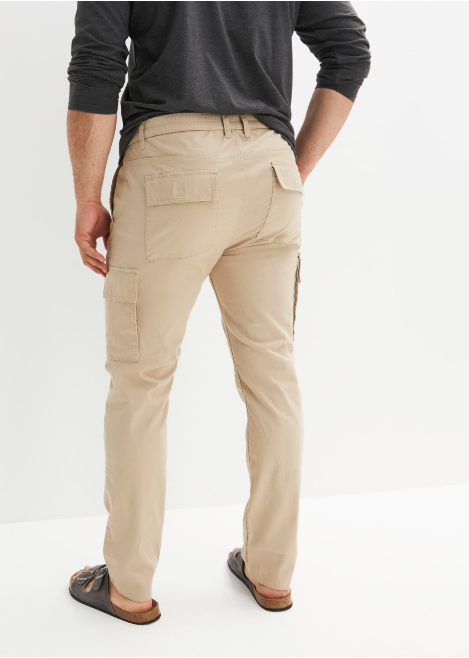 Pantalon cargo extensible Slim Fit confort pour le ventre, Straight